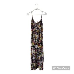 Wild Fable Floral Print Long Spaghetti Strap Dress sz XS
